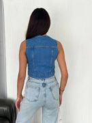 Kot Jeans Yelek - Mavi resmi